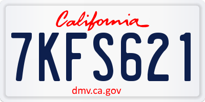 CA license plate 7KFS621