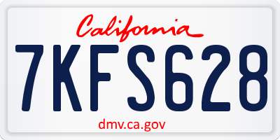CA license plate 7KFS628