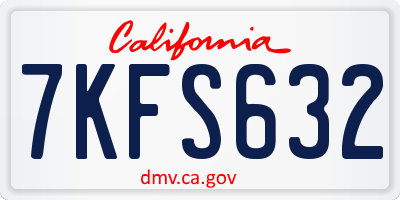 CA license plate 7KFS632