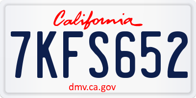 CA license plate 7KFS652