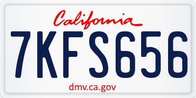 CA license plate 7KFS656