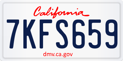 CA license plate 7KFS659