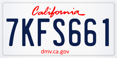 CA license plate 7KFS661