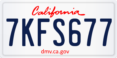CA license plate 7KFS677