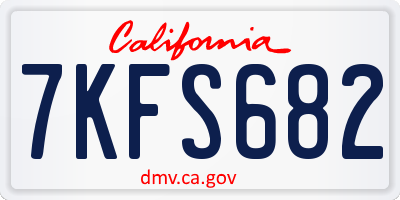 CA license plate 7KFS682