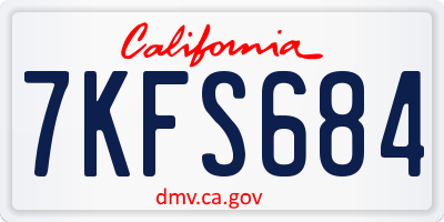 CA license plate 7KFS684