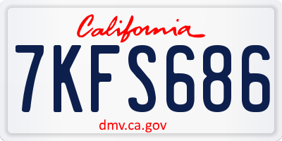 CA license plate 7KFS686
