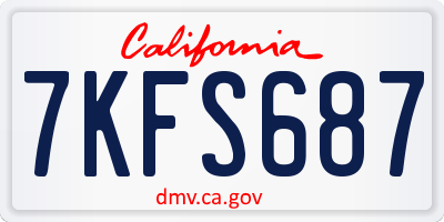 CA license plate 7KFS687
