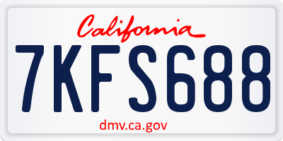 CA license plate 7KFS688