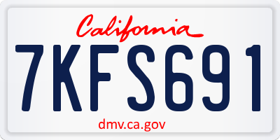 CA license plate 7KFS691