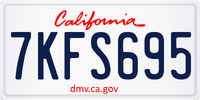 CA license plate 7KFS695