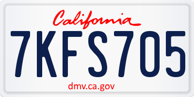 CA license plate 7KFS705