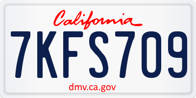 CA license plate 7KFS709