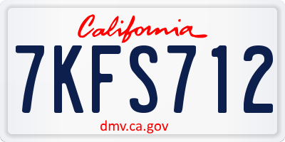 CA license plate 7KFS712