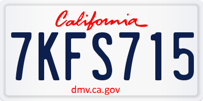 CA license plate 7KFS715