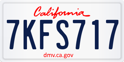 CA license plate 7KFS717