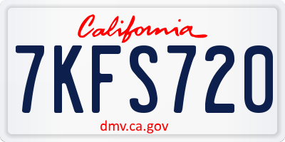 CA license plate 7KFS720