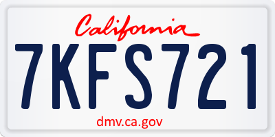 CA license plate 7KFS721