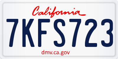 CA license plate 7KFS723