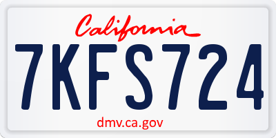 CA license plate 7KFS724