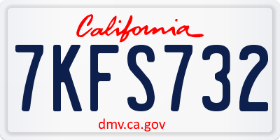 CA license plate 7KFS732