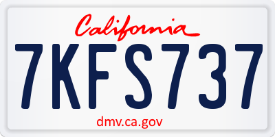 CA license plate 7KFS737