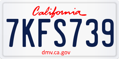 CA license plate 7KFS739