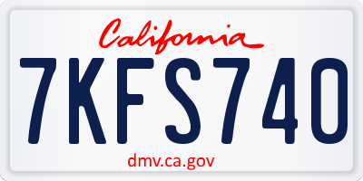 CA license plate 7KFS740