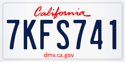 CA license plate 7KFS741