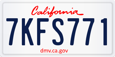 CA license plate 7KFS771