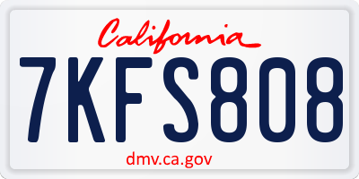 CA license plate 7KFS808