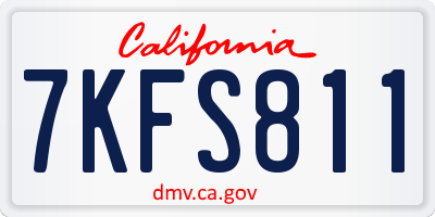 CA license plate 7KFS811