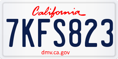 CA license plate 7KFS823