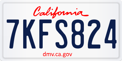 CA license plate 7KFS824