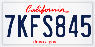CA license plate 7KFS845