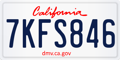 CA license plate 7KFS846
