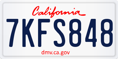 CA license plate 7KFS848