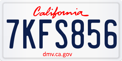 CA license plate 7KFS856