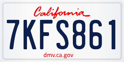 CA license plate 7KFS861