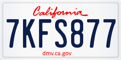 CA license plate 7KFS877