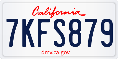 CA license plate 7KFS879