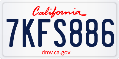 CA license plate 7KFS886