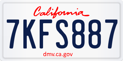 CA license plate 7KFS887