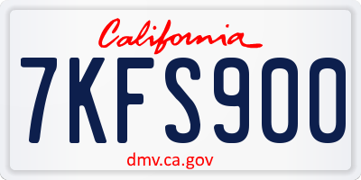 CA license plate 7KFS900