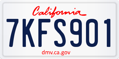 CA license plate 7KFS901