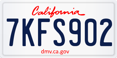 CA license plate 7KFS902