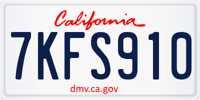 CA license plate 7KFS910