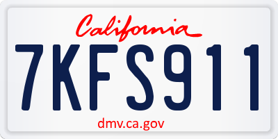CA license plate 7KFS911