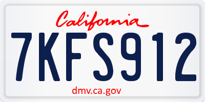 CA license plate 7KFS912