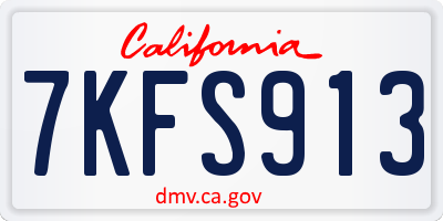 CA license plate 7KFS913